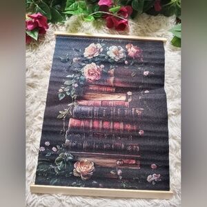 Floral Book Tapestry Wall Hanging